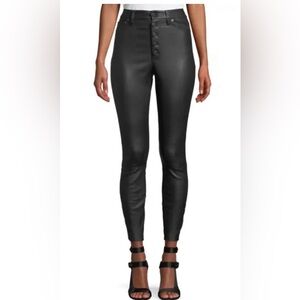 Alice + Olivia Mikah button front leather leggings size 2.